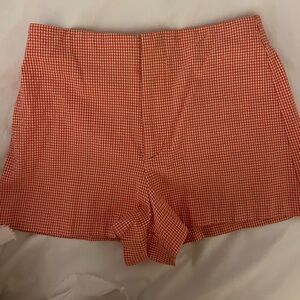 Zara orange searsucker shorts